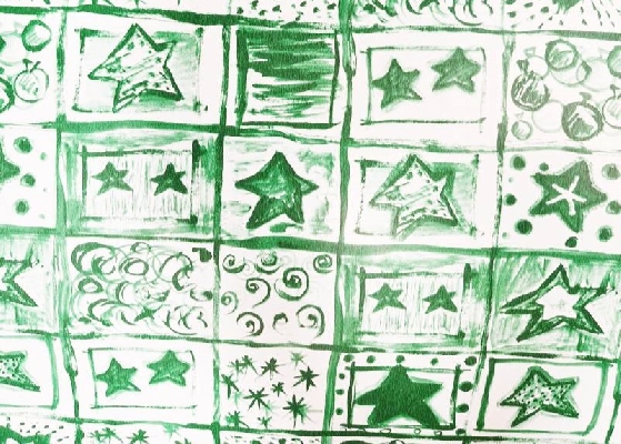 PAPEL DE REGALO PREMIUM ESTRELLA NAVIDAD VERDE FONDO BLANCO